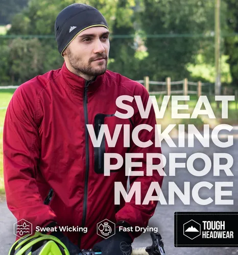 Vista 5 de Skull Cap Helmet Liner Running Beanie - Winter Thermal Under Helmet Cycling Head Hat - Ultimate Moisture Wicking Performance