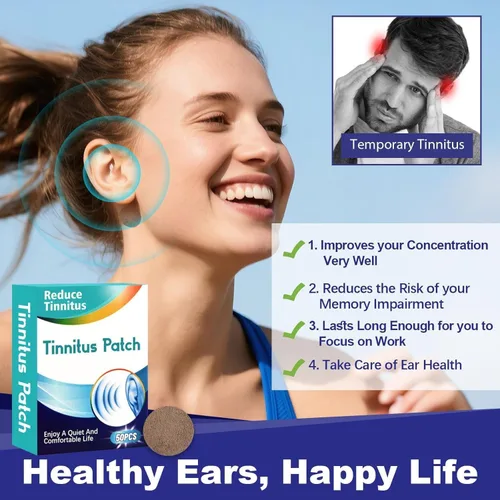 Vista 4 de Alivio de tinnitus para oídos zumbidos, parches de alivio de tinnitus, tratamiento eficaz de tinnitus puede reducir el tinnitus, aliviar la pérdida
