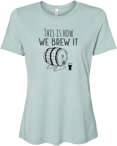 Vista 25 de Cute Women's Screen Printed Crew Neck Tee, Shirts With Sayings, Dusty Blue or Olive