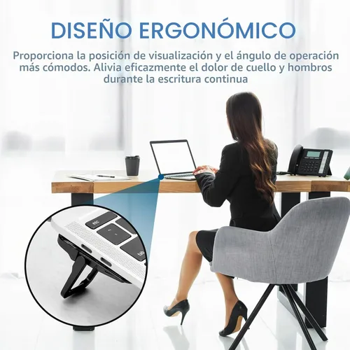 Vista 2 de Bewudy 2 Pcs Portable Keyboard Stand, Dual Tilt Angle Adjustment, Foldable Laptop Riser, Self-Adhesive Feet for Most Keyboards (Black)