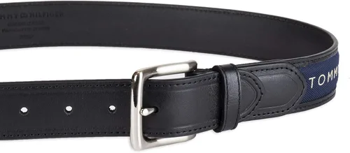 Vista 3 de Tommy Hilfiger - Cinturón de tela con incrustaciones de cinta para hombre, con hebilla de un solo diente