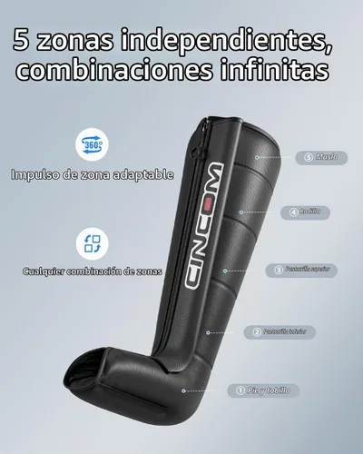 Vista 2 de Sistema de recuperación de compresión de aire inalámbrico CINCOM Botas de masajeador de piernas para circulación, dispositivo de compresión