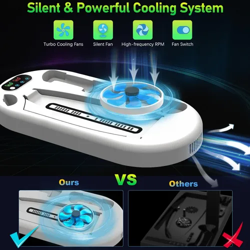 Vista 3 de for PS5 Stand Cooling Station with Dual PS5 Charging Station Playstation 5 Console Cooler for ps5 Host Docking Station with Cooling Fan PS5