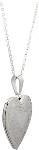 Vista 4 de Paialco Collar con colgante de medallón en forma de corazón de acero inoxidable para mujer
