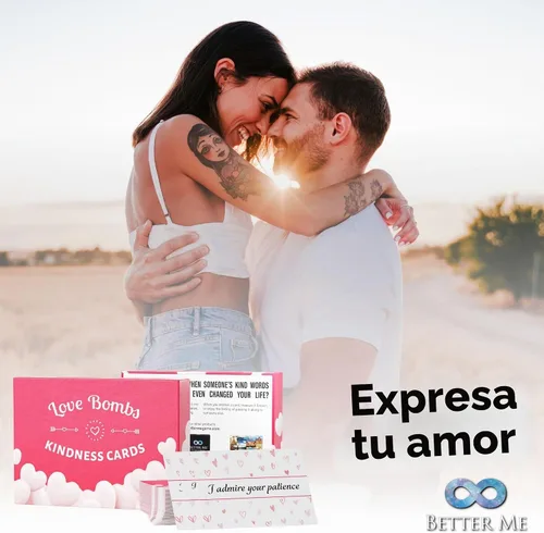 Vista 3 de Better Me Love Bombs - Tarjetas de bondad con corazones rojos, 111 tarjetas de agradecimiento Rojo (Red Hearts)