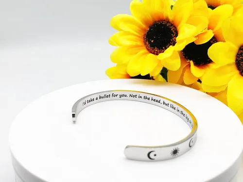 Vista 135 de Pulseras inspiradoras para mujer, joyería de acero inoxidable, con refranes, pulsera motivacional con mensaje oculto, pulseras grabadas para mejor