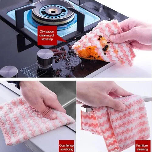 Vista 5 de Yoovat Straseapoit Trapo de limpieza de microfibra, paños de limpieza de microfibra súper absorbentes, toallas reutilizables multifunción para 10