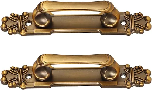Vista 9 de TOPINCN 2 manijas de puerta, manija europea antigua para gabinete, aleación de zinc, manija de armario, puerta de granero, accesorios de hardware
