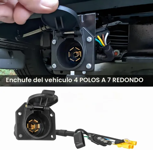 Vista 2 de MECMO Adaptador de Enchufe de Luces de Remolque del Lado del Vehículo de 4 Pines a 7 Pines, Arnés de Conector de Cableado de Remolque de Extremo