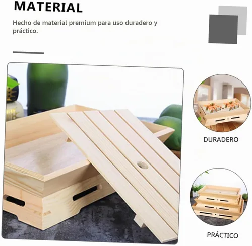 Vista 8 de Barco de sushi de madera, portátil y ligero, adecuado para el hogar, restaurantes, hoteles