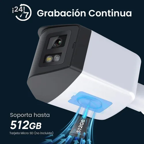 Vista 6 de PANOEAGLE Cámara de seguridad IP PoE de doble lente de 4 MP para exteriores con gran angular panorámico de 180°, visión nocturna a