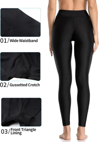 Vista 2 de ATTRACO Pantalones de natación de talle alto - Leggings de natación para mujer