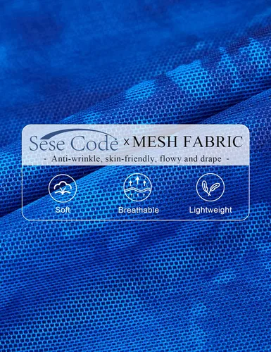 Vista 4 de SeSe Code Blusas elegantes de malla para mujer, poncho fluido, camisas casuales elegantes