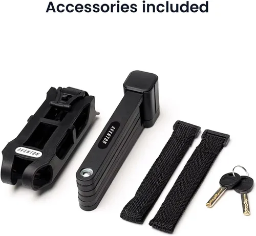 Vista 3 de Aventon Cerradura plegable, cerraduras de bicicleta resistentes antirrobo para barras de acero de 0.335 in de grosor, cerradura de bicicleta