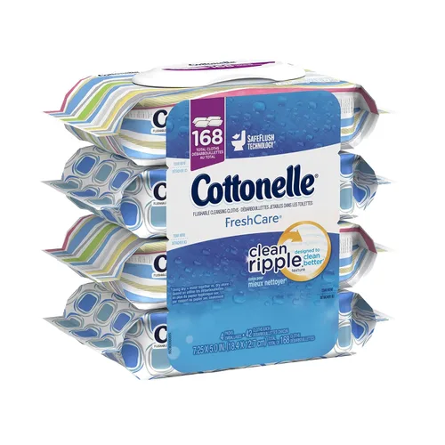 Vista 2 de Cottonelle Fresh Care - Paños de limpieza desechables, 42 hojas, 4 unidades (el embalaje puede variar)