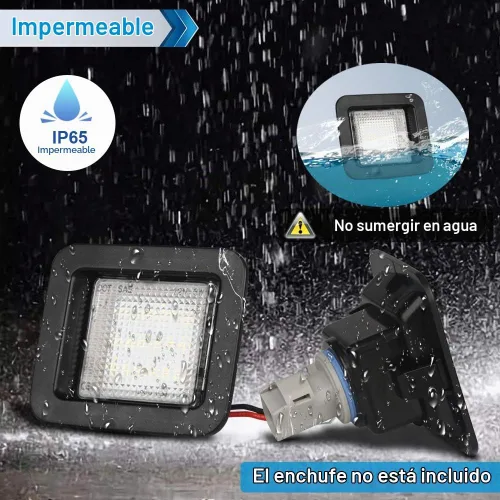 Vista 3 de Conjunto de lámpara LED para placa de matrícula, compatible con F150 2015-2020, 17-20 Raptor, lente transparente, 6000 K, blanco, paquete de 2