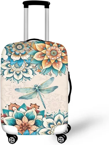 Vista 11 de COEQINE Funda para equipaje de viaje, protector de maleta, funda de equipaje lavable, tamaño S-XL (18-32 pulgadas), Blue Capy Bara Swim, L