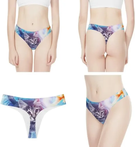 Vista 6 de Dellukee Ropa interior sexy de tanga para mujer, de corte alto, transpirable, elástica, cómoda, calzoncillo