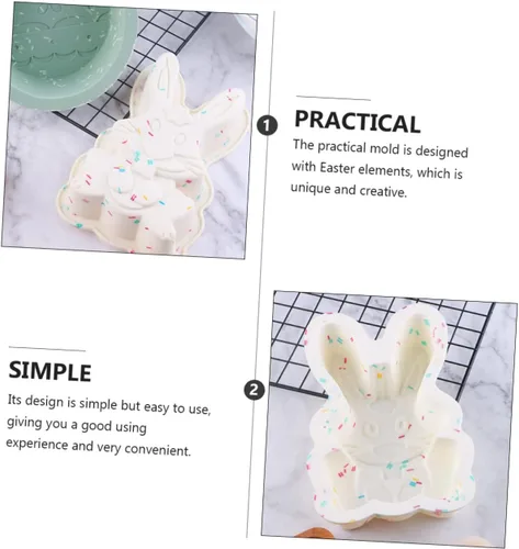 Vista 7 de SHOWERORO Moldes de silicona para pasteles de Pascua, diseño resistente y ligero multiusos