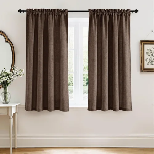 Vista 84 de RYB HOME - Cortinas de lino texturizado semitranslúcidas, privacidad media, filtro de luz, decoración de ventana para dormitorio/baño/sala de estar