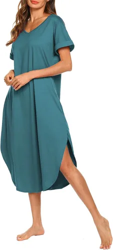 Vista 4 de AVIIER - Camisones de algodón para mujer, ropa de dormir suave con bolsillos, tallas S a XXL