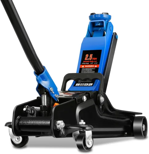 Vista 12 de Auto Dynasty Gato de piso de perfil bajo de 3 toneladas, gato hidráulico de acero resistente para automóvil con bomba de elevación rápida de Negro