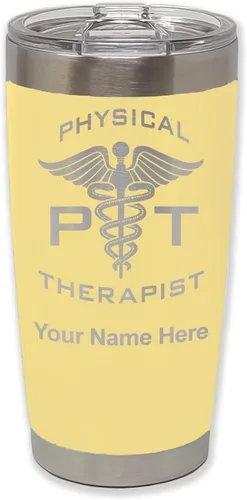 Vista 15 de LaserGram PT Physical Therapeut, vaso aislado al vacío de 20 onzas, grabado personalizado incluido (negro)