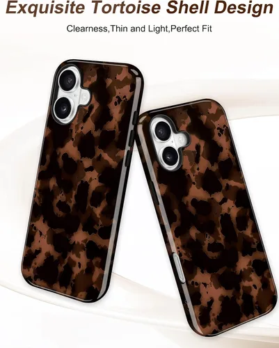 Vista 77 de Jusy Funda compatible con MagSafe con estampado de caparazón de tortuga marrón para iPhone 7/8/SE, cubierta protectora de TPU suave magnética