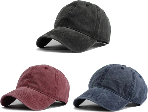 Vista 19 de HH HOFNEN Gorra de béisbol de algodón de sarga lavada y desgastada, vintage, ajustable, para hombre y mujer
