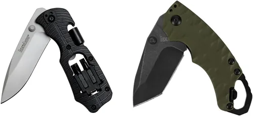 Vista 9 de Kershaw Select Fire (1920); navaja multifunción con hoja de acero inoxidable 8Cr13MoV de 3.4 pulgadas, mango de nailon relleno de vidrio negro