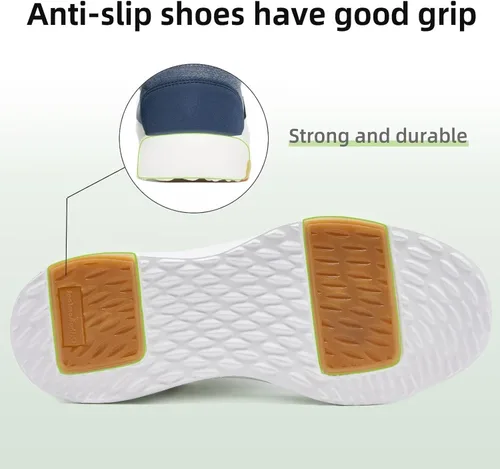 Vista 7 de OrthoComfoot Zapatos ortopédicos cómodos sin cordones para hombre con soporte de arco, mocasines ortopédicos para fascitis plantar, zapatos de lona