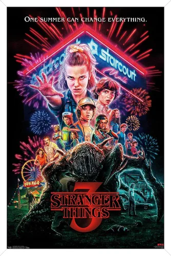 Vista 12 de Trends International Netflix Stranger Things: Season 3 - Póster de pared de una hoja, 14.725 x 22.375 pulgadas, versión enmarcada de madera