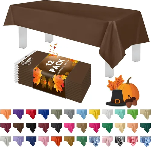 Vista 27 de Mantel de plástico de alta calidad - 54 in. x 108 pulgadas. Grandipity - Mantel rectangular (6 y 12 unidades), Agua (Aqua)
