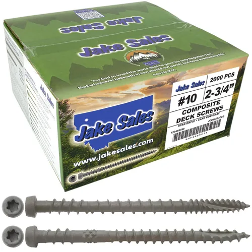 Vista 26 de Tornillo de madera compuesto gris castillo de 2-3/4 pulgadas, cabeza de accionamiento Torx/Star Drive Head - Recubierto Exterior - Compatible