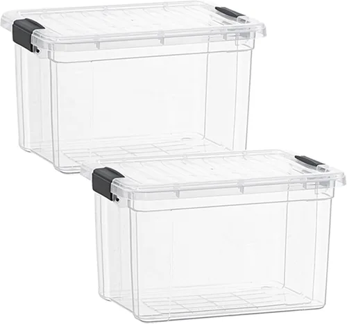 Vista 18 de Superio Mini contenedor de almacenamiento de plástico para crayón, suministros de arte y estuche de costura, organizador pequeño apilable