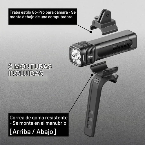 Vista 5 de Knog Blinder 1300 - Luz delantera recargable USB C de 1300 lúmenes