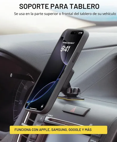 Vista 4 de Scosche MAGDM2 MagicMount - Soporte magnético de teléfono para salpicadero, cabezal magnético ajustable de 360°, soporte universal para teléfono