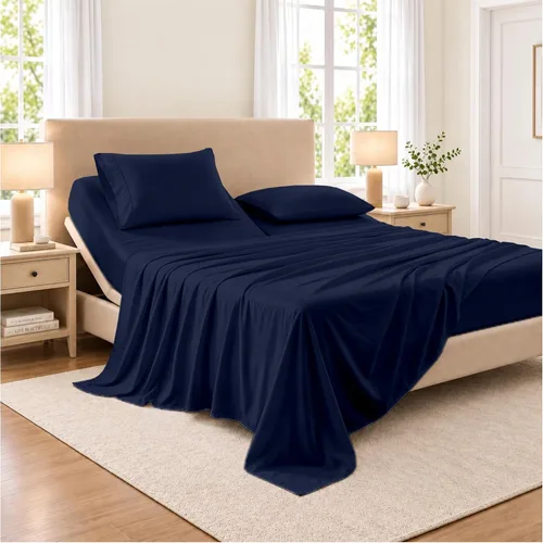 Vista 22 de SGI bedding Sábana Queen de 28 pulgadas con cabecera flexible y parte superior dividida, 100% algodón egipcio - 600 número de hilos, sábanas de 01