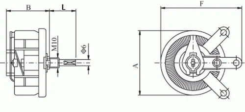 Vista 2 de Electronics-Salon Potenciómetro bobinado de alambre de alta potencia 200W 100 OHM, reóstato, resistencia variable.