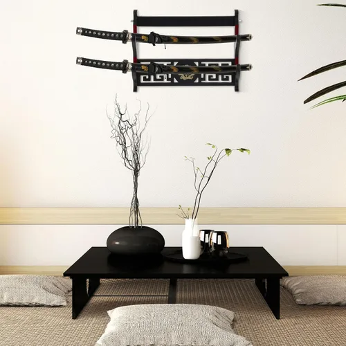 Vista 5 de Barydat Soporte de pared Katana para espada samurái, soporte de pared para colgar espada japonesa Wakizashi Hobby Collection Regalos para hombres