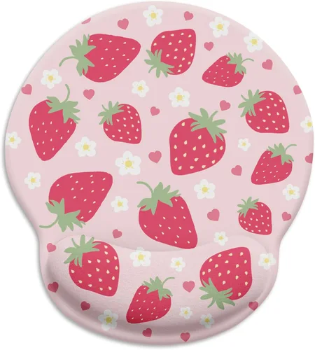 Vista 15 de LIMKRIAN Alfombrilla ergonómica para mouse con reposamuñecas de gel, decoración de escritorio de hongos