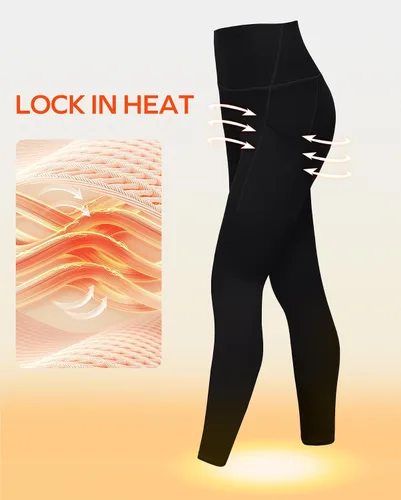 Vista 2 de Ewedoos Women's Fleece Lined Leggings with Pockets Winter Thermal Leggings for Women High Waisted Yoga Warm Leggings
