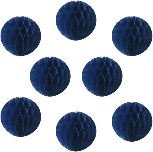 Vista 12 de 8 bolas de papel de panal de 8 pulgadas, bolas decorativas de panal de abeja, pompones de papel, bolas de flores, bolas colgantes de arte