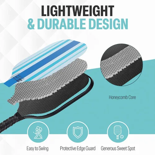 Vista 5 de Palms-O-Aces Carbon Fiber Pickleball Paddle – USAPA Approved 16mm T700 Graphite Paddle with Textured Spin Surface Lightweight Carbon Fiber