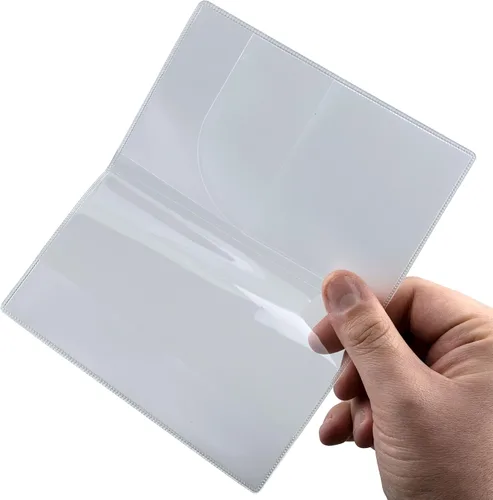 Vista 6 de Paquete de 10 fundas para pasaporte de plástico transparente, funda protectora de pasaporte, funda de vinilo transparente para pasaporte
