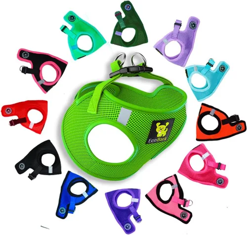 Vista 36 de EcoBark - Arnés para perro, arneses de taza de té ecológicos para perros XXS, XS y pequeños - Arnés reflectante y ajustable para cuerpo mini