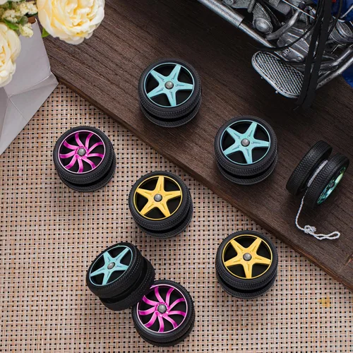 Vista 6 de Silipull 24 piezas de yoyos de rueda para niños, mini yoyos de plástico, regalos de fiesta de carreras para principiantes, adultos, adolescentes