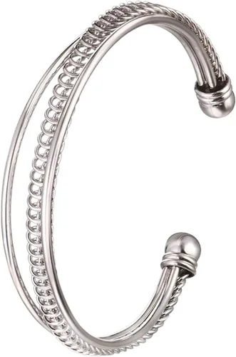 Vista 16 de U7 delicado brazalete de puño simple de platino bañado en oro real de 18K, joyería moderna. A. Oro básico