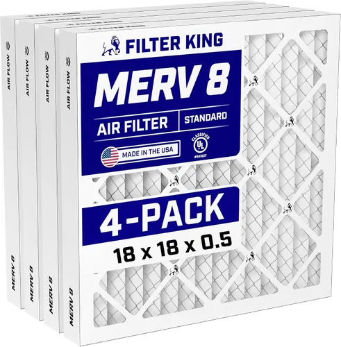 Vista 96 de Filter King Filtro de aire 6x6x1 Paquete de 4 Filtros plisados MERV 8 HVAC para horno A/C Fabricado en Estados Unidos Tamaño real: 5.5 x 5.5