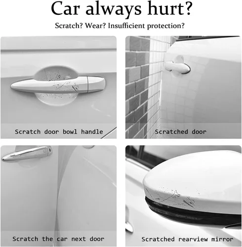 Vista 4 de BetterJonny 10 unidades de protectores de arañazos de cristal, pegatinas de manija de strass para protección brillante para calcomanías de auto